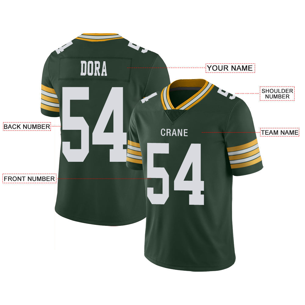 Custom Green Bay PackersPackers Stitched American Football Jerseys Personalize Birthday Gifts Green Jersey