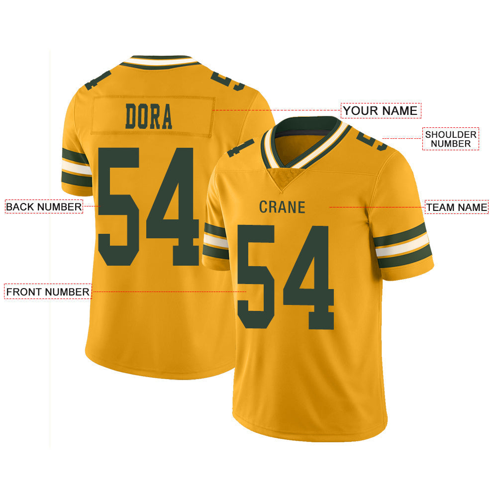 Custom Green Bay PackersPackers Stitched American Football Jerseys Personalize Birthday Gifts yellow Jersey