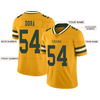 Custom Green Bay PackersPackers Stitched American Football Jerseys Personalize Birthday Gifts yellow Jersey