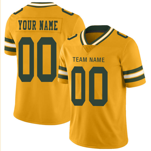 Custom Green Bay PackersPackers Stitched American Football Jerseys Personalize Birthday Gifts yellow Jersey