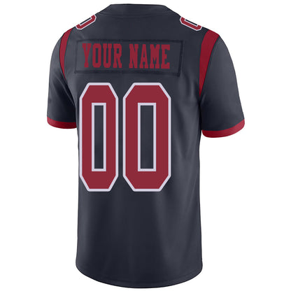 Custom H.Texans Stitched American Football Jerseys Personalize Birthday Gifts Navy Jersey