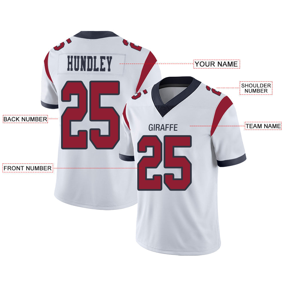 Custom H.Texans Stitched American Football Jerseys Personalize Birthday Gifts White Jersey