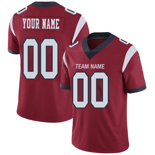 Custom H.Texans Stitched American Football Jerseys Personalize Birthday Gifts Red Jersey