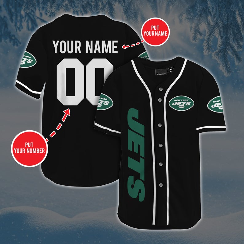 Personalized Custom New York Jets Baseball Jersey Short Sleeve Sports Jersey