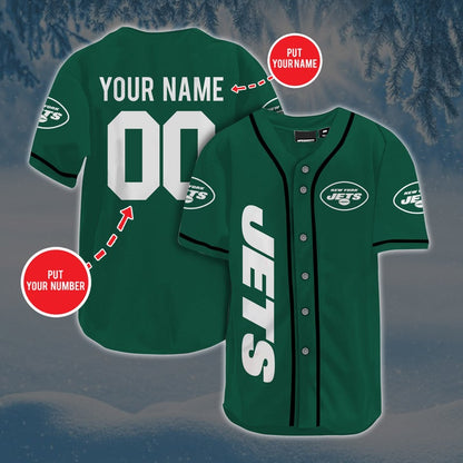 Personalized Custom New York Jets Baseball Jersey Short Sleeve Sports Jersey