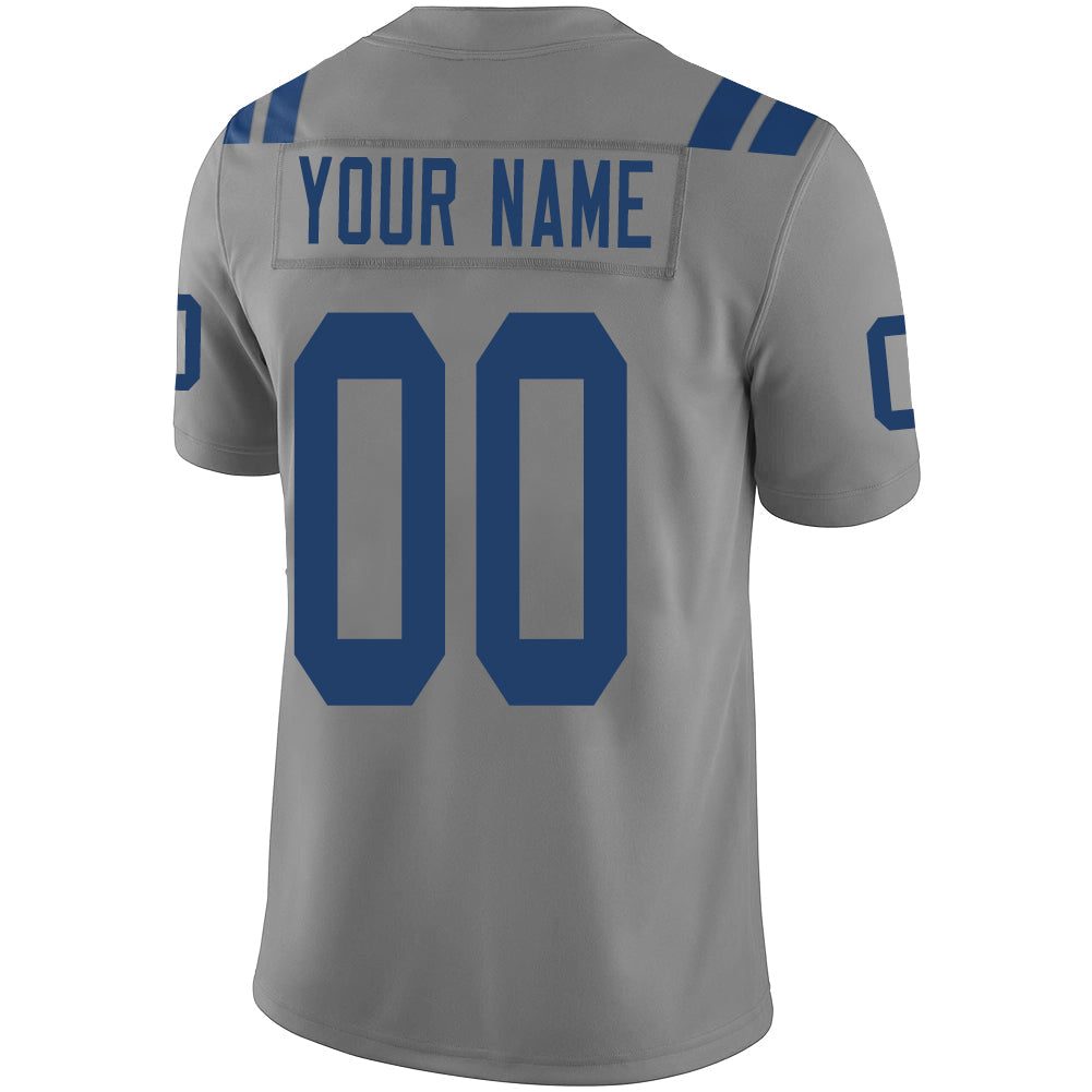 Custom IN.Colts Stitched American Football Jerseys Personalize Birthday Gifts Grey Jersey