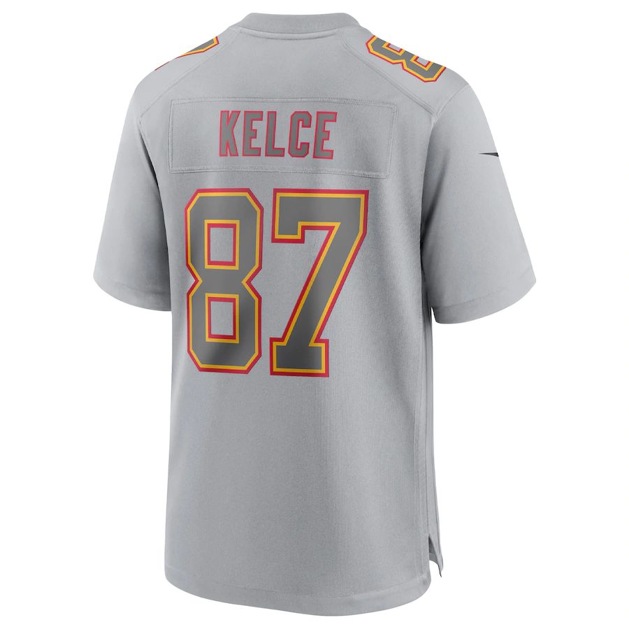 Kansas CityChiefs #87 Travis Kelce Gray Atmosphere Fashion Game Jersey Stitched American Football Jerseys