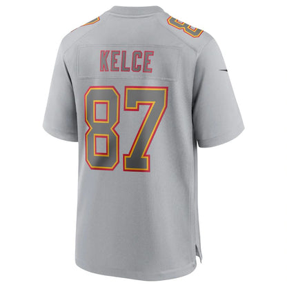 Kansas CityChiefs #87 Travis Kelce Gray Atmosphere Fashion Game Jersey Stitched American Football Jerseys