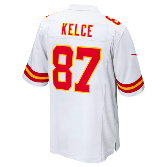 Kansas CityChiefs #87 Travis Kelce White Player Game Jersey Stitched American Football Jerseys