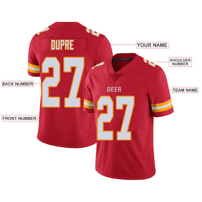 Custom  Kansas CityChiefs Stitched American Football Jerseys Personalize Birthday Gifts Red Jersey