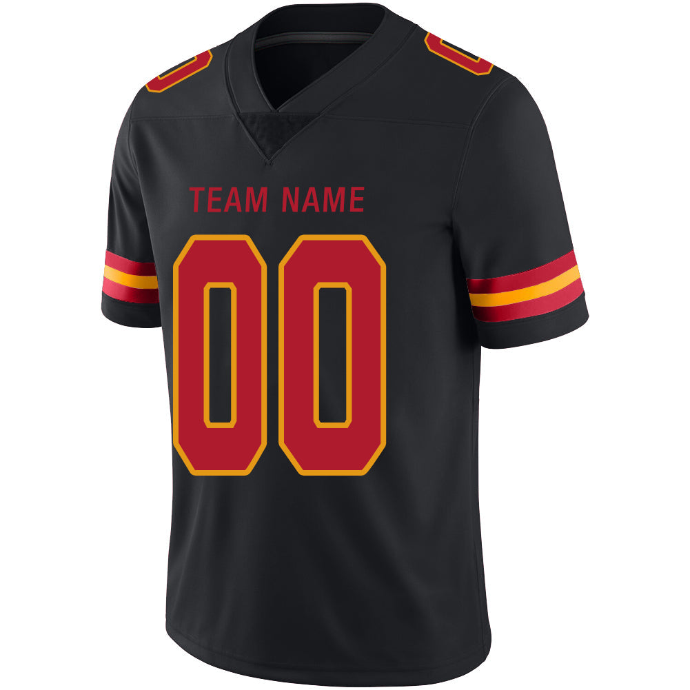 Custom  Kansas CityChiefs Stitched American Football Jerseys Personalize Birthday Gifts Black Jersey