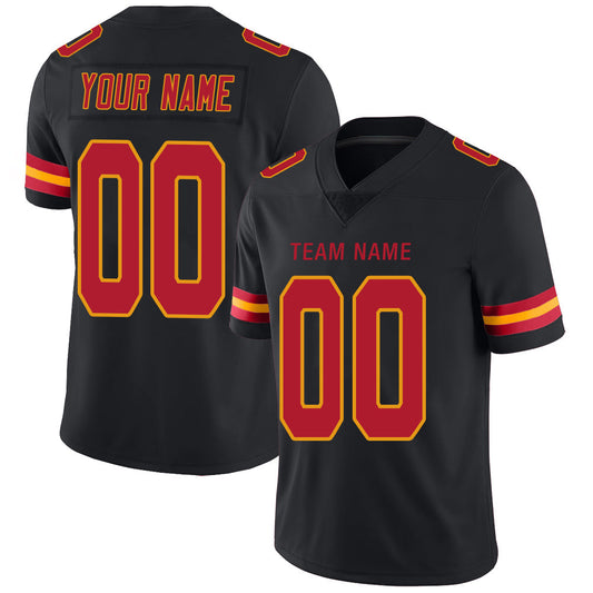 Custom  Kansas CityChiefs Stitched American Football Jerseys Personalize Birthday Gifts Black Jersey