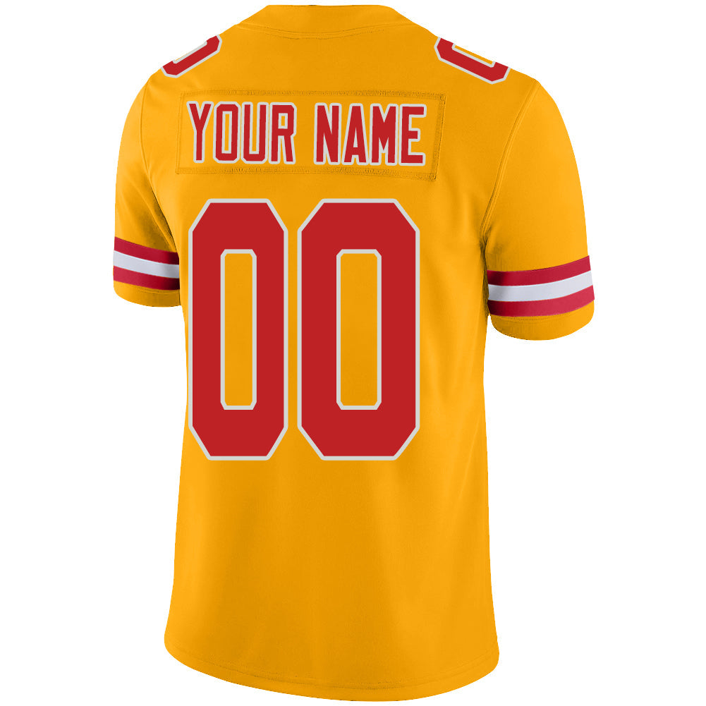 Custom  Kansas CityChiefs Stitched American Football Jerseys Personalize Birthday Gifts Gold Jersey