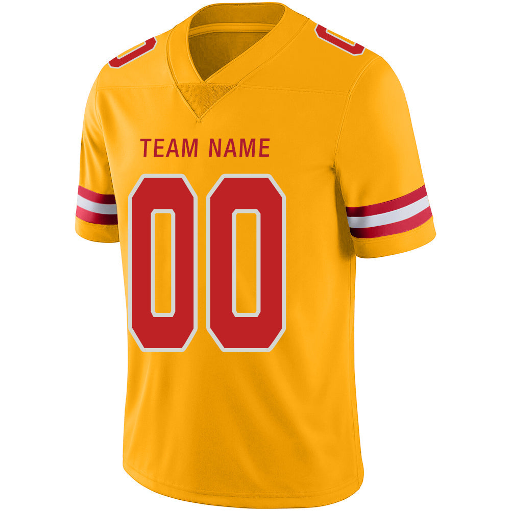 Custom  Kansas CityChiefs Stitched American Football Jerseys Personalize Birthday Gifts Gold Jersey