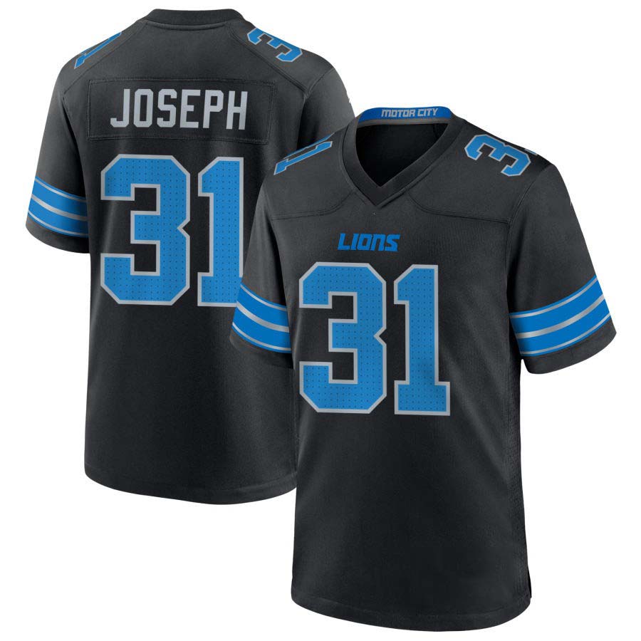 Detroit Lions #31 Kerby Joseph Black 2nd Alternate Game Jersey American Football Jerseys