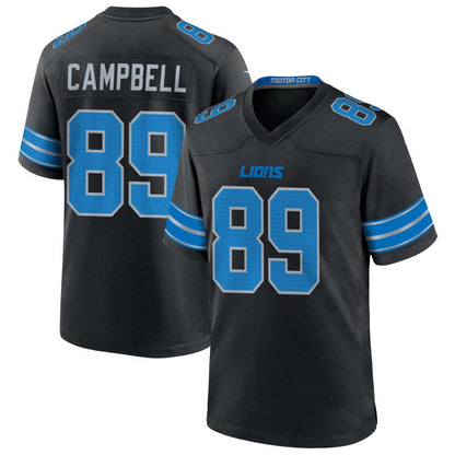 Detroit Lions #89 Dan Campbell Black 2nd Alternate Game Jersey American Football Jerseys