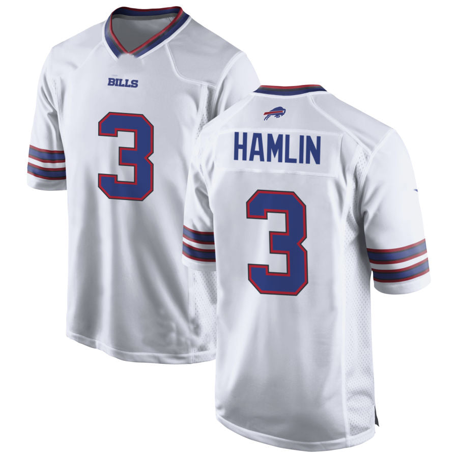 Buffalo  Bills #3 Damar Hamlin White Game Jersey Stitched American Football Jerseys