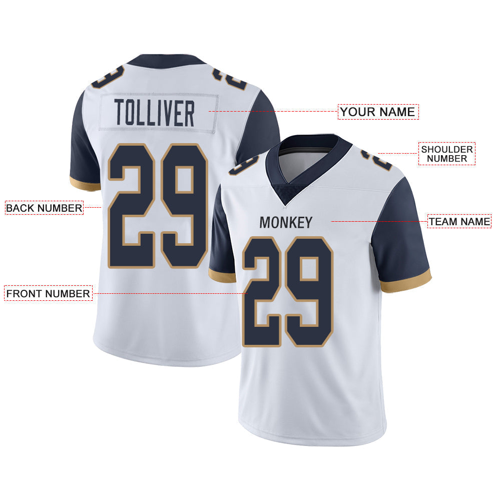 Custom LA.Chargers Stitched American Football Jerseys Personalize Birthday Gifts White Jersey