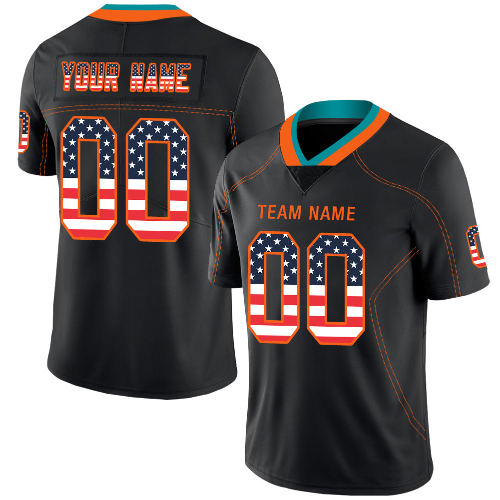 Custom M.Dolphins Stitched American Football Jerseys Personalize Birthday Gifts Black Jersey