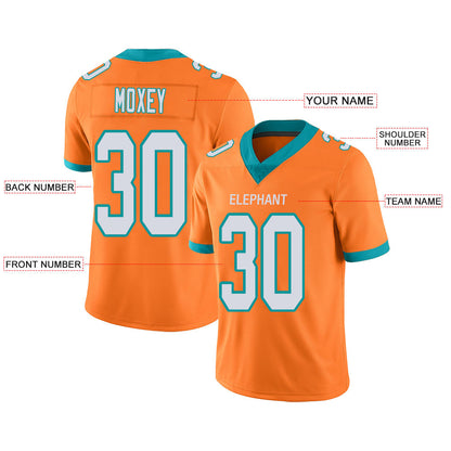 Custom M.Dolphins Stitched American Football Jerseys Personalize Birthday Gifts Orange Jersey