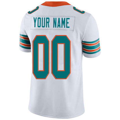 Custom M.Dolphins Stitched American Football Jerseys Personalize Birthday Gifts White Jersey