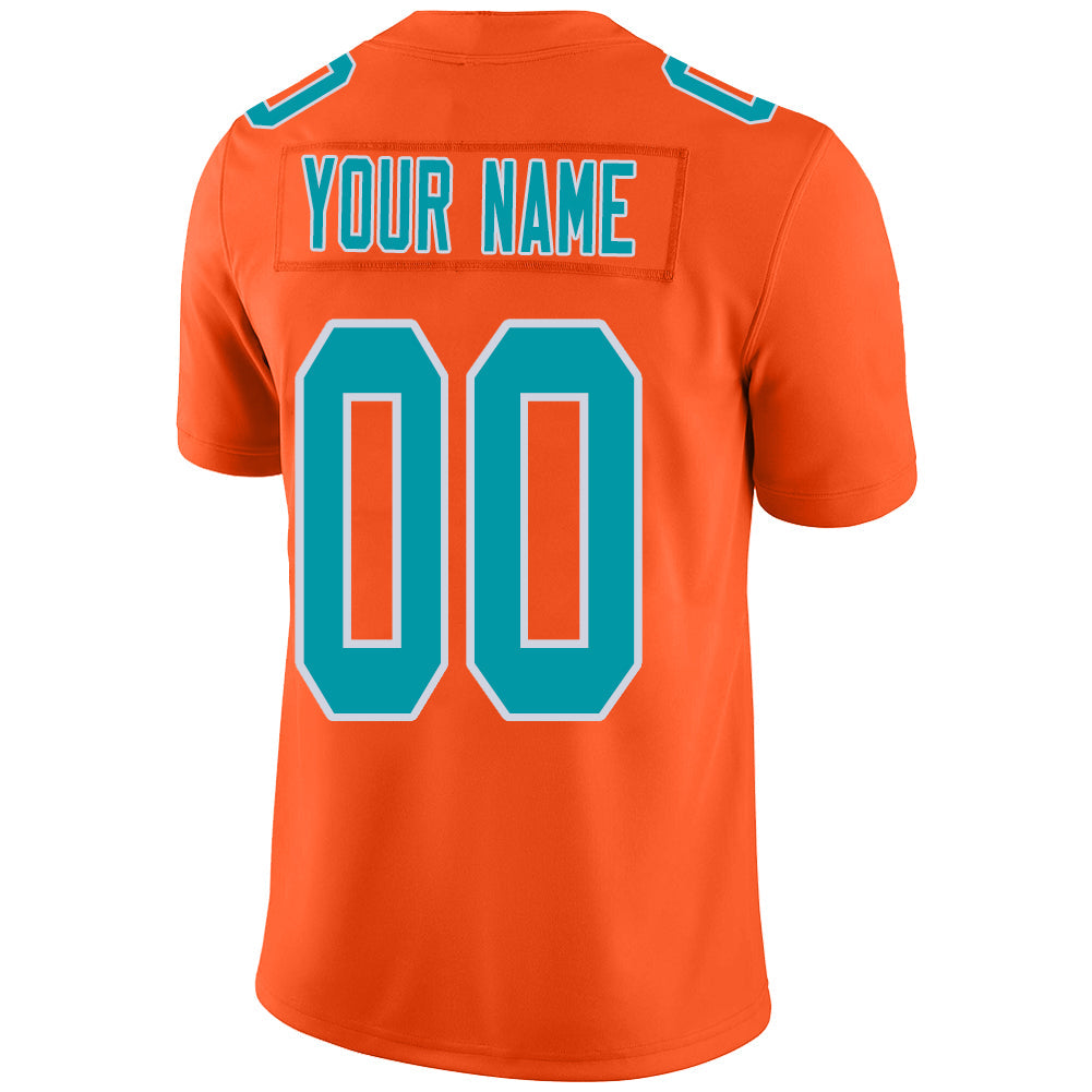 Custom M.Dolphins Stitched American Football Jerseys Personalize Birthday Gifts Orange Jersey