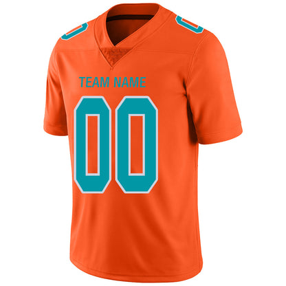 Custom M.Dolphins Stitched American Football Jerseys Personalize Birthday Gifts Orange Jersey