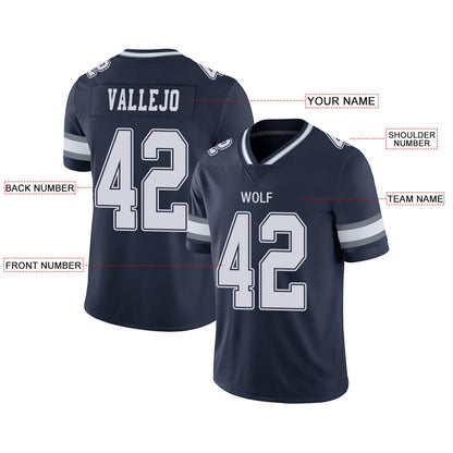 Custom Dallas Cowboys Football Jerseys Team Player or Personalized Design Your Own Name for Men's Women's Youth Jerseys Navy