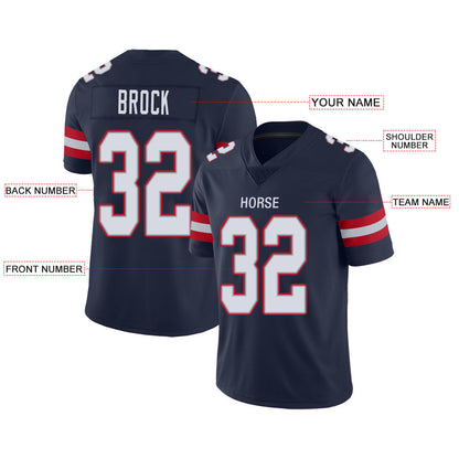 Custom New England Patriots Stitched American Football Jerseys Personalize Birthday Gifts Navy Jersey