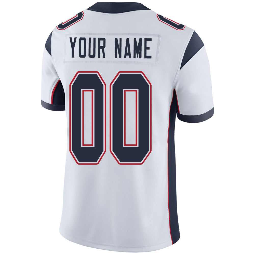 Custom New England Patriots Stitched American Football Jerseys Personalize Birthday Gifts White Jersey