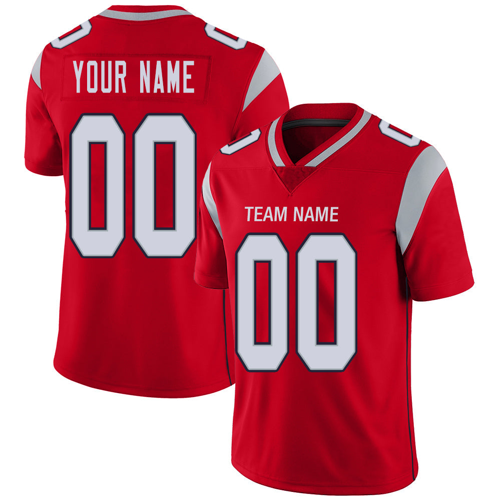 Custom New England Patriots Stitched American Football Jerseys Personalize Birthday Gifts Red Jersey