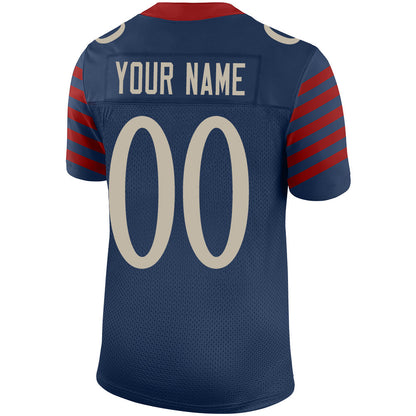 Custom New England Patriots Stitched American Football Jerseys Personalize Birthday Gifts Navy Jersey