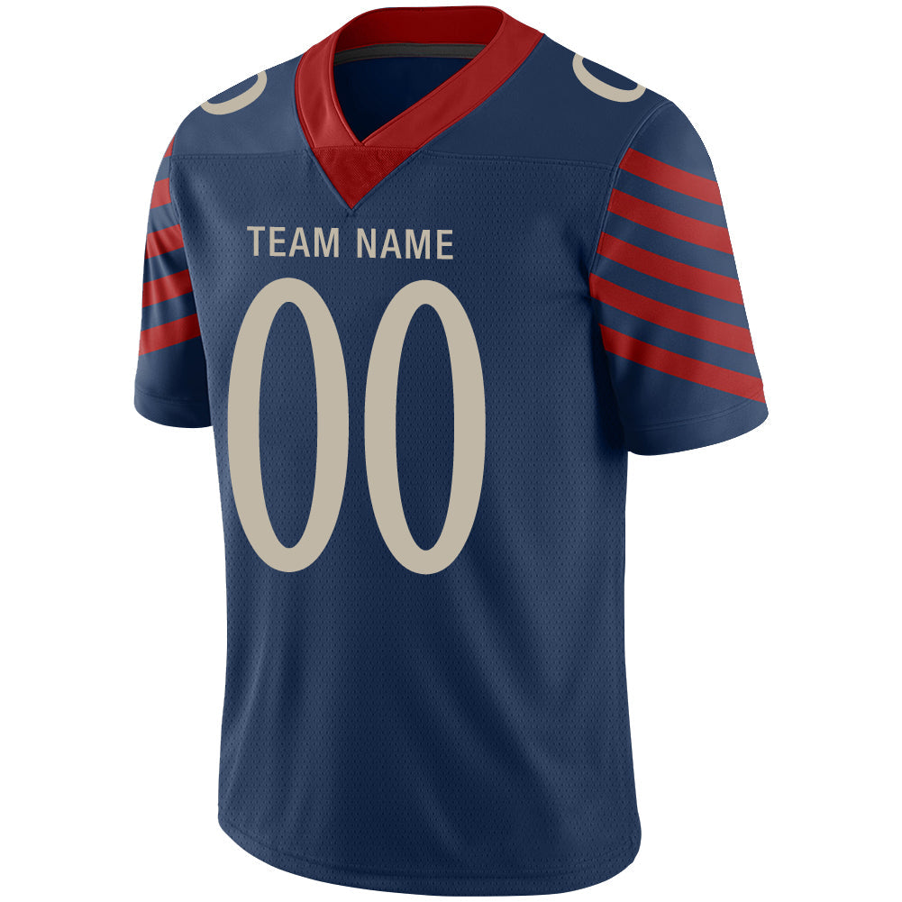 Custom New England Patriots Stitched American Football Jerseys Personalize Birthday Gifts Navy Jersey