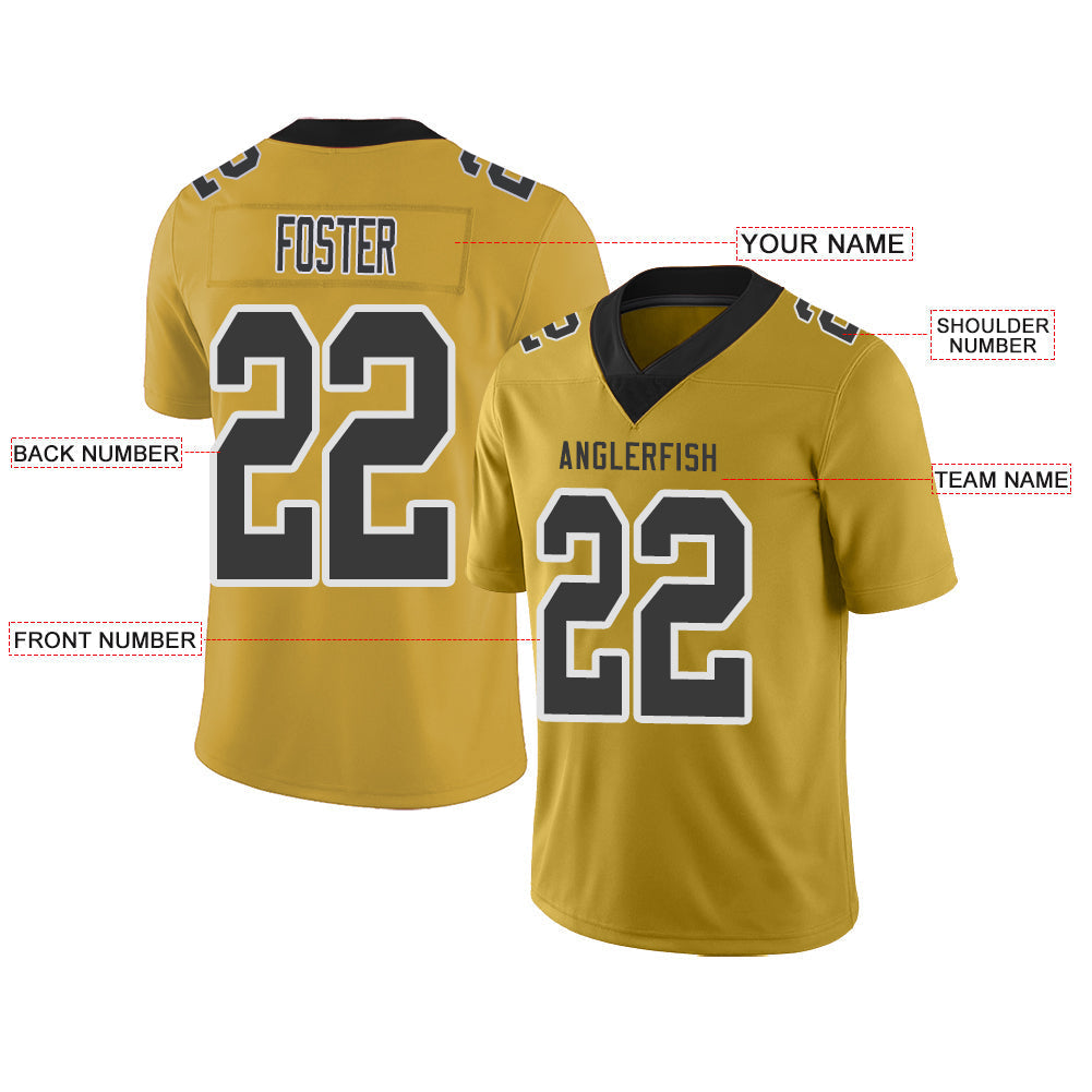 Custom NY.Giants Stitched American Football Jerseys Personalize Birthday Gifts Gold Jersey