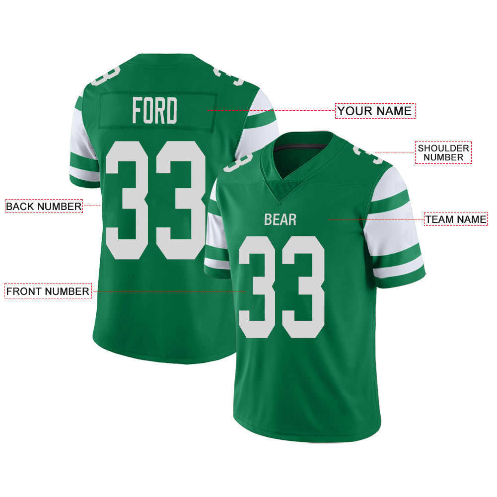 Custom New York Jets Stitched American Football Jerseys Personalize Birthday Gifts Green Jersey