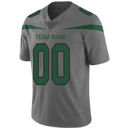 Custom New York Jets Stitched American Football Jerseys Personalize Birthday Gifts Grey Jersey