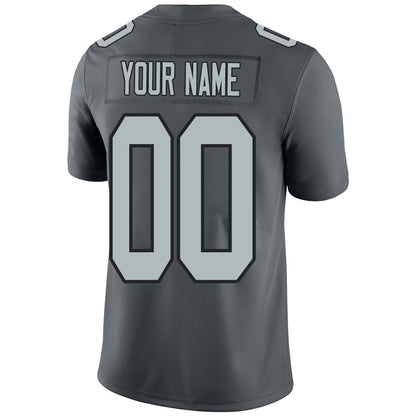 Custom L.Raiders  Stitched American Football Jerseys Personalize Birthday Gifts Grey Jersey