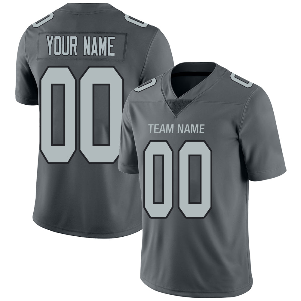 Custom L.Raiders  Stitched American Football Jerseys Personalize Birthday Gifts Grey Jersey