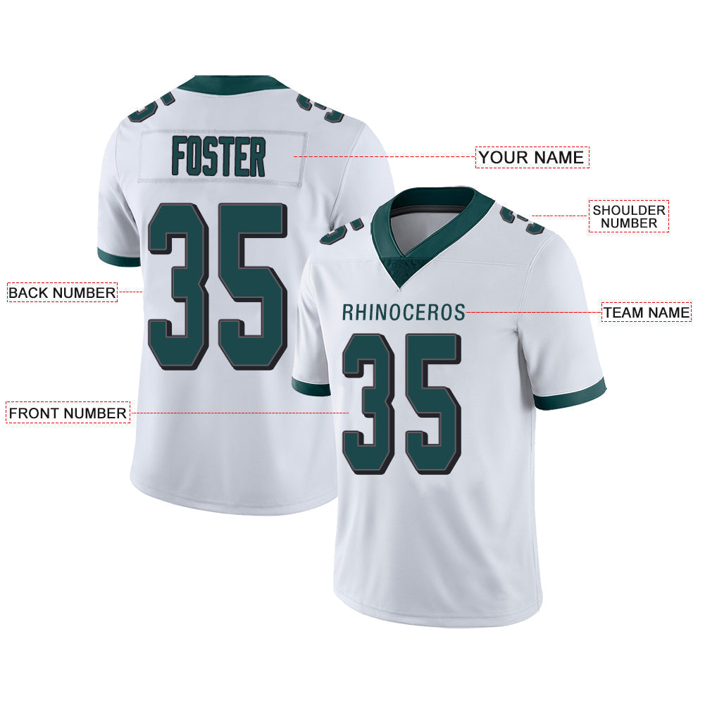 Custom Philadelphia Eagles Stitched American Football Jerseys Personalize Birthday Gifts White Jersey