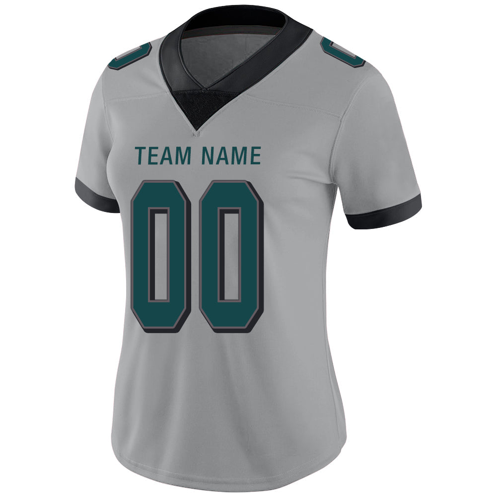 Custom Philadelphia Eagles Stitched American Football Jerseys Personalize Birthday Gifts Grey Jersey