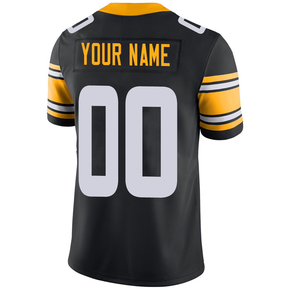 Custom Pittsburgh Steelers Stitched American Football Jerseys Personalize Birthday Gifts Black Jersey