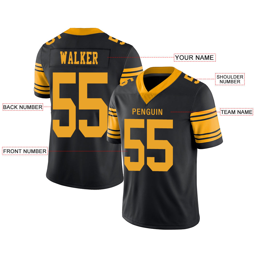 Custom Pittsburgh Steelers Stitched American Football Jerseys Personalize Birthday Gifts Black Jersey