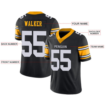 Custom Pittsburgh Steelers Stitched American Football Jerseys Personalize Birthday Gifts Black Jersey