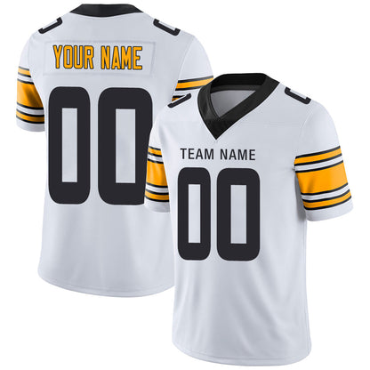 Custom Pittsburgh Steelers Stitched American Football Jerseys Personalize Birthday Gifts White Jersey