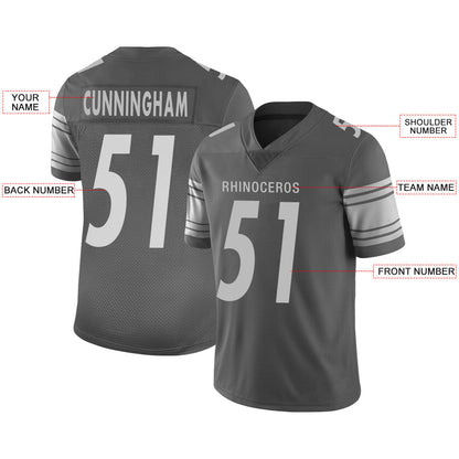 Custom Pittsburgh Steelers Stitched American Football Jerseys Personalize Birthday Gifts Grey Jersey