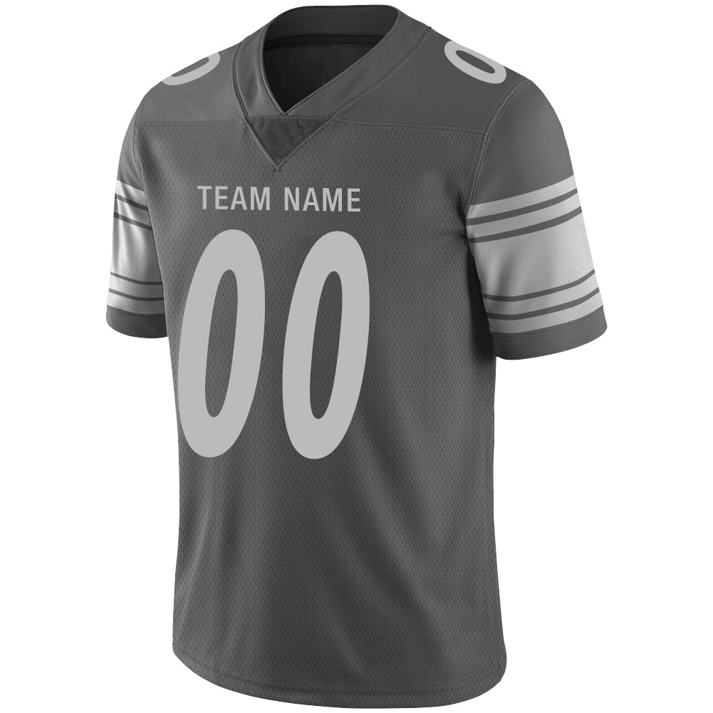 Custom Pittsburgh Steelers Stitched American Football Jerseys Personalize Birthday Gifts Grey Jersey