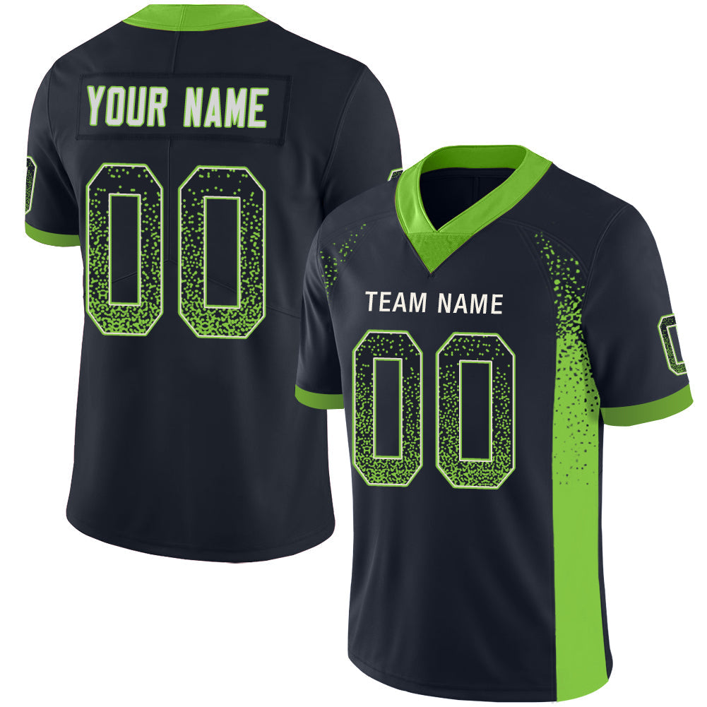 Custom S.Seahawks Stitched American Football Jerseys Personalize Birthday Gifts Navy Jersey