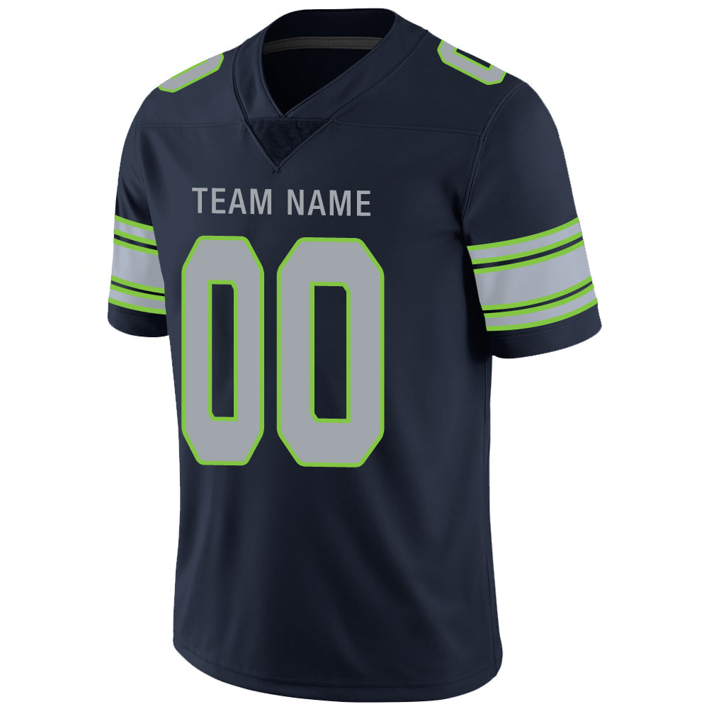 Custom S.Seahawks Stitched American Football Jerseys Personalize Birthday Gifts Navy Jersey