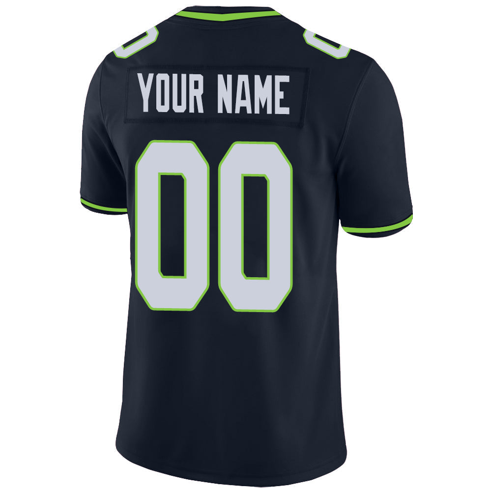 Custom S.Seahawks Stitched American Football Jerseys Personalize Birthday Gifts Navy Jersey