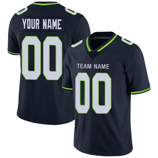 Custom S.Seahawks Stitched American Football Jerseys Personalize Birthday Gifts Navy Jersey